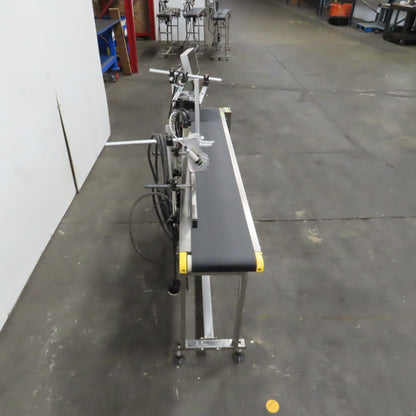 7-1/2" x 58" Variable Speed Slide Bed Belt Conveyor 0-104FPM 220V 1Ph W/Printer