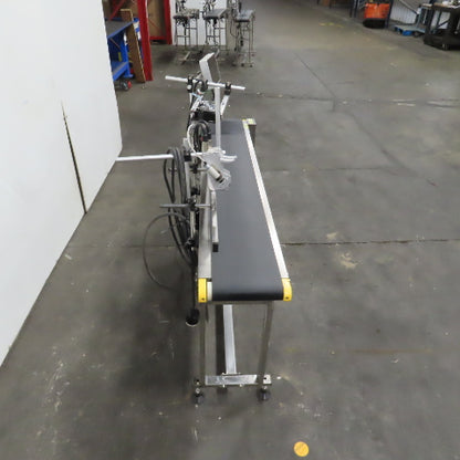 7-1/2" x 58" Variable Speed Slide Bed Belt Conveyor 0-104FPM 220V 1Ph W/Printer