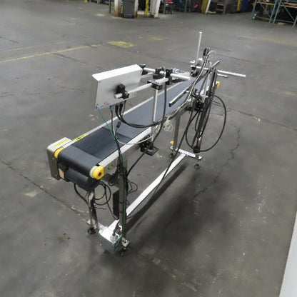 7-1/2" x 58" Variable Speed Slide Bed Belt Conveyor 0-104FPM 220V 1Ph W/Printer