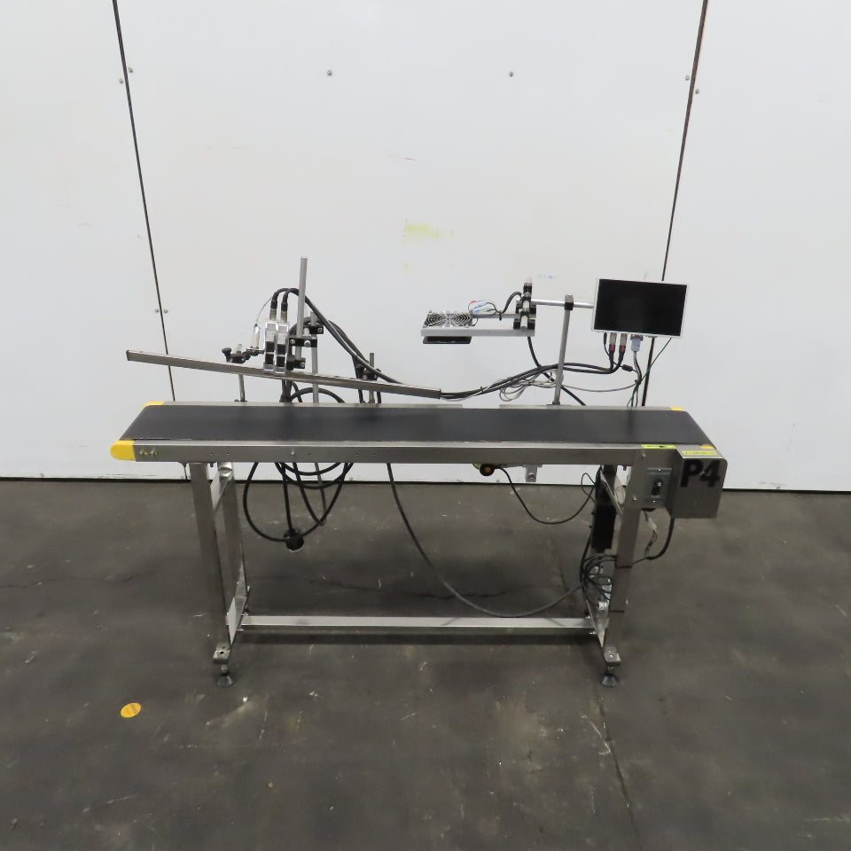 7-1/2" x 58" Variable Speed Slide Bed Belt Conveyor 0-104FPM 220V 1Ph W/Printer