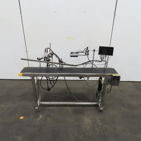 7-1/2" x 58" Variable Speed Slide Bed Belt Conveyor 0-104FPM 220V 1Ph W/Printer