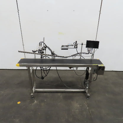7-1/2" x 58" Variable Speed Slide Bed Belt Conveyor 0-104FPM 220V 1Ph W/Printer