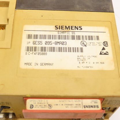 Siemens 6ES5-095-8MA03 6ES5-375-1LA15 Simatic S5-95U CPU Processor W/ Memory