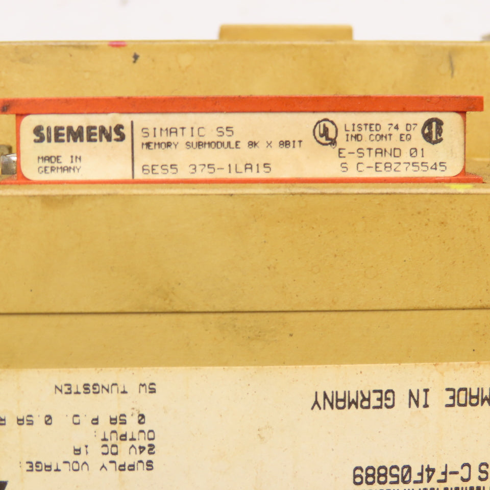 Siemens 6ES5-095-8MA03 6ES5-375-1LA15 Simatic S5-95U CPU Processor W/ Memory