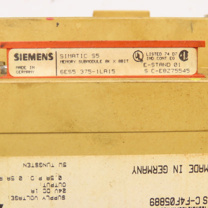 Siemens 6ES5-095-8MA03 6ES5-375-1LA15 Simatic S5-95U CPU Processor W/ Memory