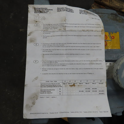 Sew-Eurodrive KH107B Helical Bevel Gear Reducer 25HP 60RPM Out 230/460V 3PH