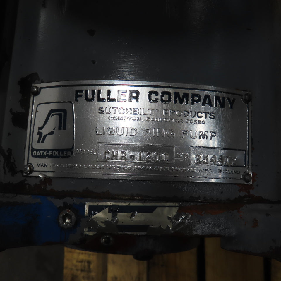 Fuller CHR-1200 20HP Liquid Ring Vacuum Pump 230/460V 3PH