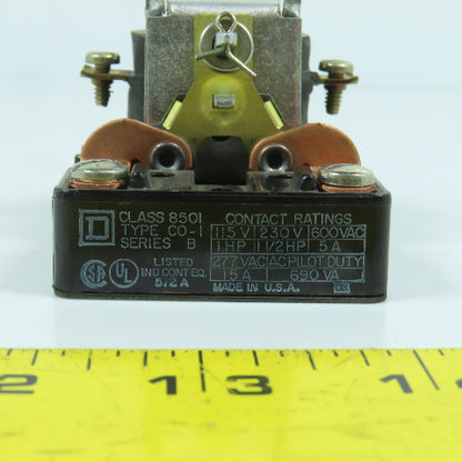Square D 8501 Type CO-1 Control Relay 1HP 600VA W/ 120V Coil