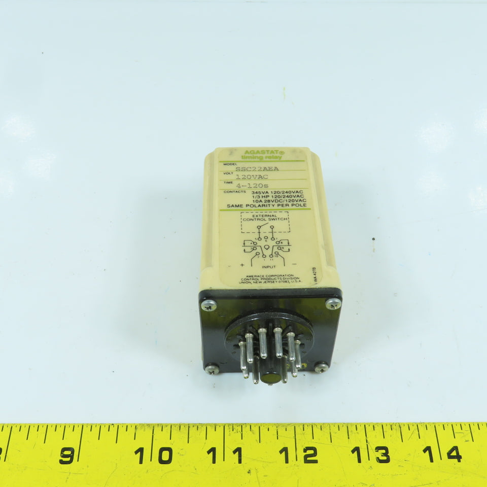 Agastat SSC22AEA Timing Relay 4-120 Seconds 120VAC 11-Pin