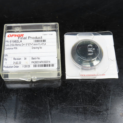 Ophir 61982LA Lens ZnSe Menisc D=1.5 ET=7.4mm FL=5"LA