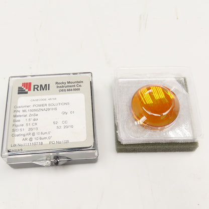 RMI Co. ML15050ZNA291HS ZnSe 1.5" Meniscus Lens 5.0"FL 0.291" ET