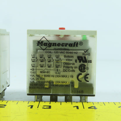 Magnecraft 784XDXM4L 250V AC General Purpose Relay 120V AC Coil Lot Of 3