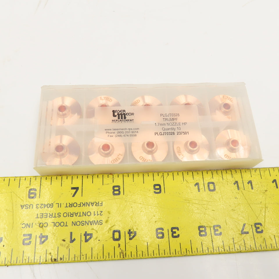 Laser Mech PLGJT0328 237501 Nozzle HP 1.7mm Lot Of 10