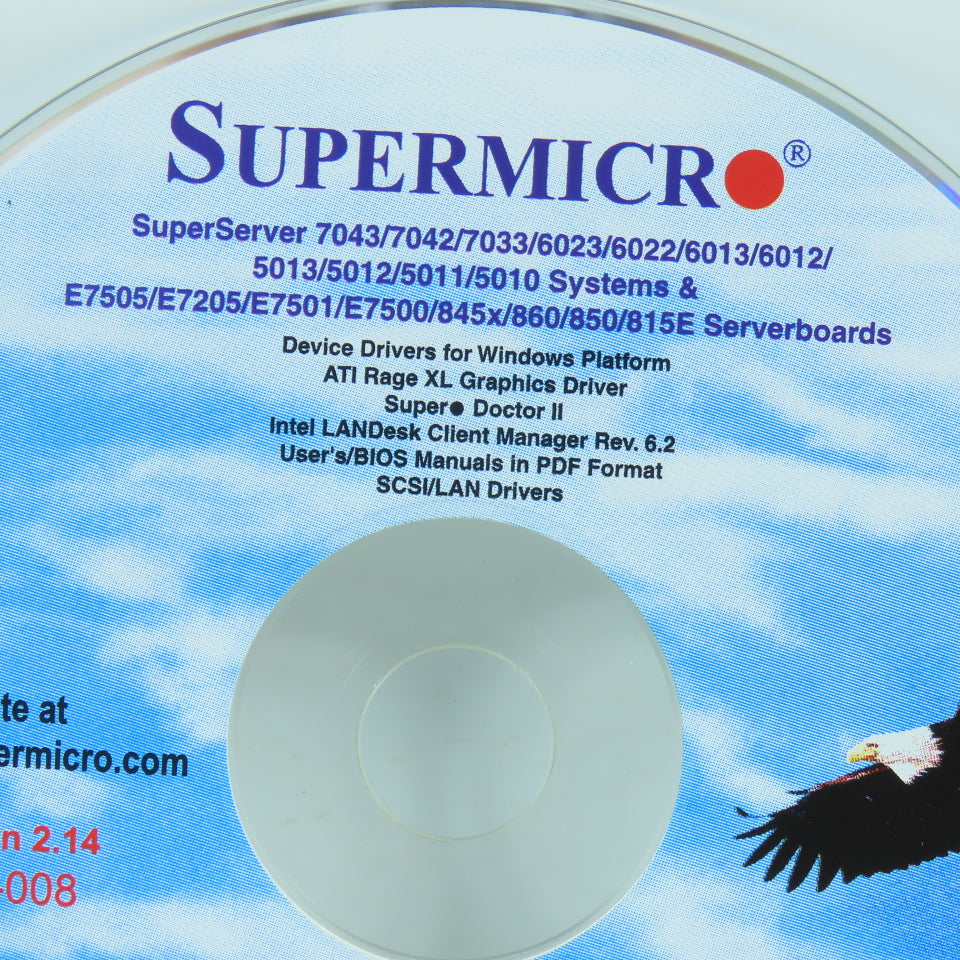 Supermicro CDR-008 SuperServer Device Drive For Windows Platform Revision 2.14