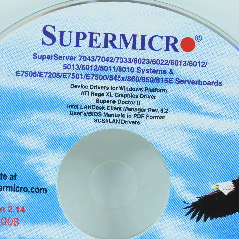 Supermicro CDR-008 SuperServer Device Drive For Windows Platform Revision 2.14