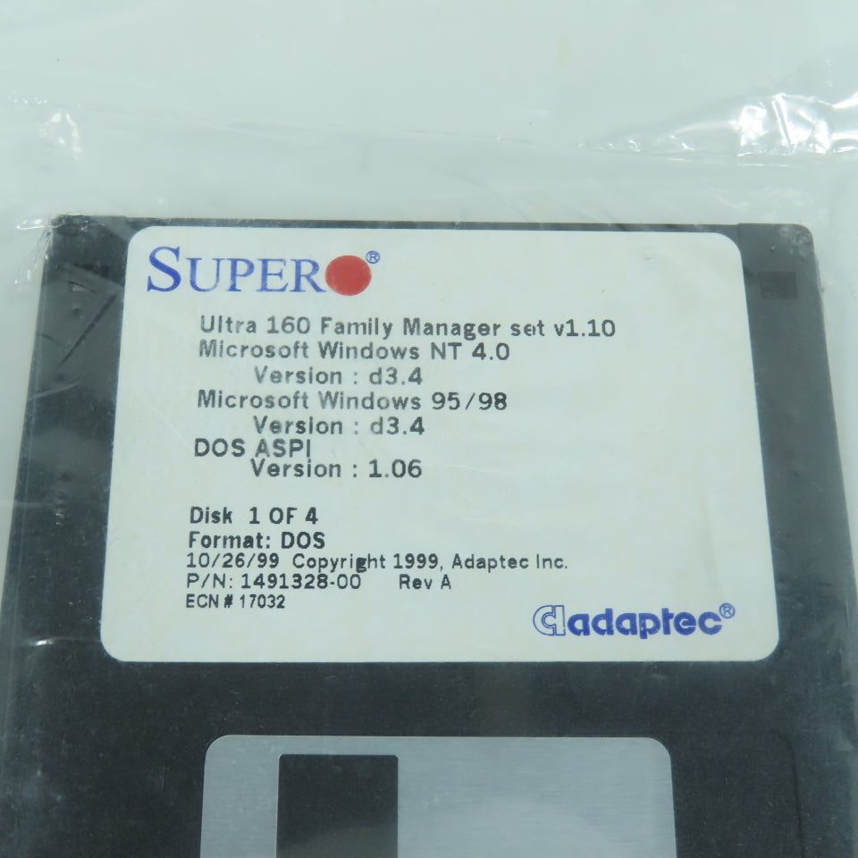 Super Ultra 160 Family Manager Set v1.10 Windows NT 4.0 Discs 1 To 4