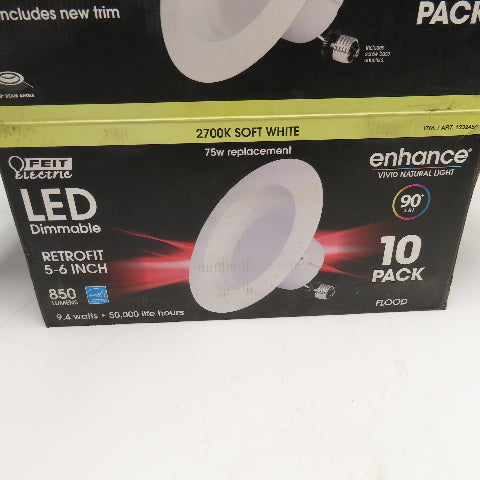Feit 1232454 CELEDR6/927/10 120V LED Dimmable Recessed Light Retrofit Case Of 10