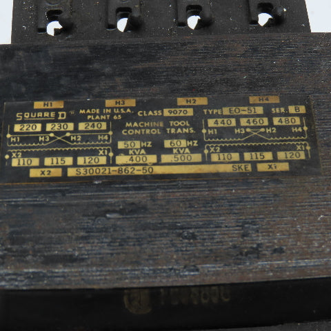 Square D S30021-862-50 220-240/480V Pri .500kVa 110-115/120V Sec Transformer