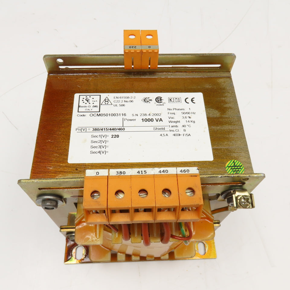 Busto G 380-460V Pri 1000VA 220V Sec 1Ph Transformer