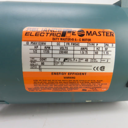 Cleveland ICHS 20:1 Ratio Right Hand Gear Reducer 86RPM 1/2HP 3PH Reliance Motor