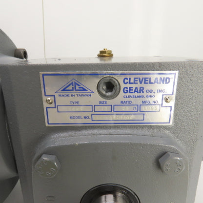 Cleveland ICHS 20:1 Ratio Right Hand Gear Reducer 86RPM 1/2HP 3PH Reliance Motor