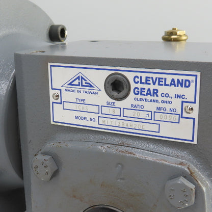 Cleveland ICHS 20:1 Ratio Right Hand Gear Reducer 86RPM 1/3HP 3PH Reliance Motor