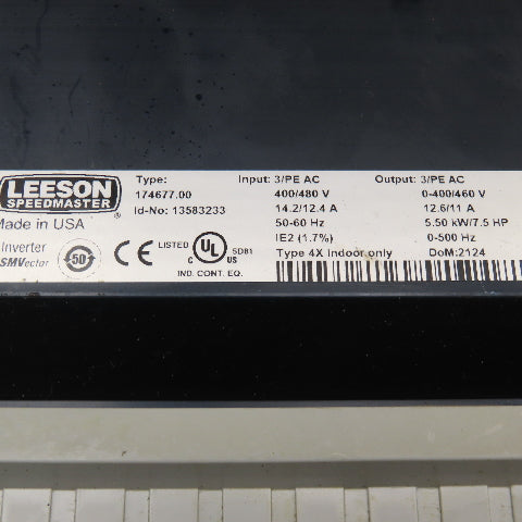 Leeson 174677.00 Speedmaster 400/480V Input VFD Drive 7.5Hp 0-500Hz