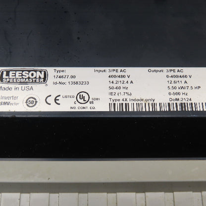Leeson 174677.00 Speedmaster 400/480V Input VFD Drive 7.5Hp 0-500Hz