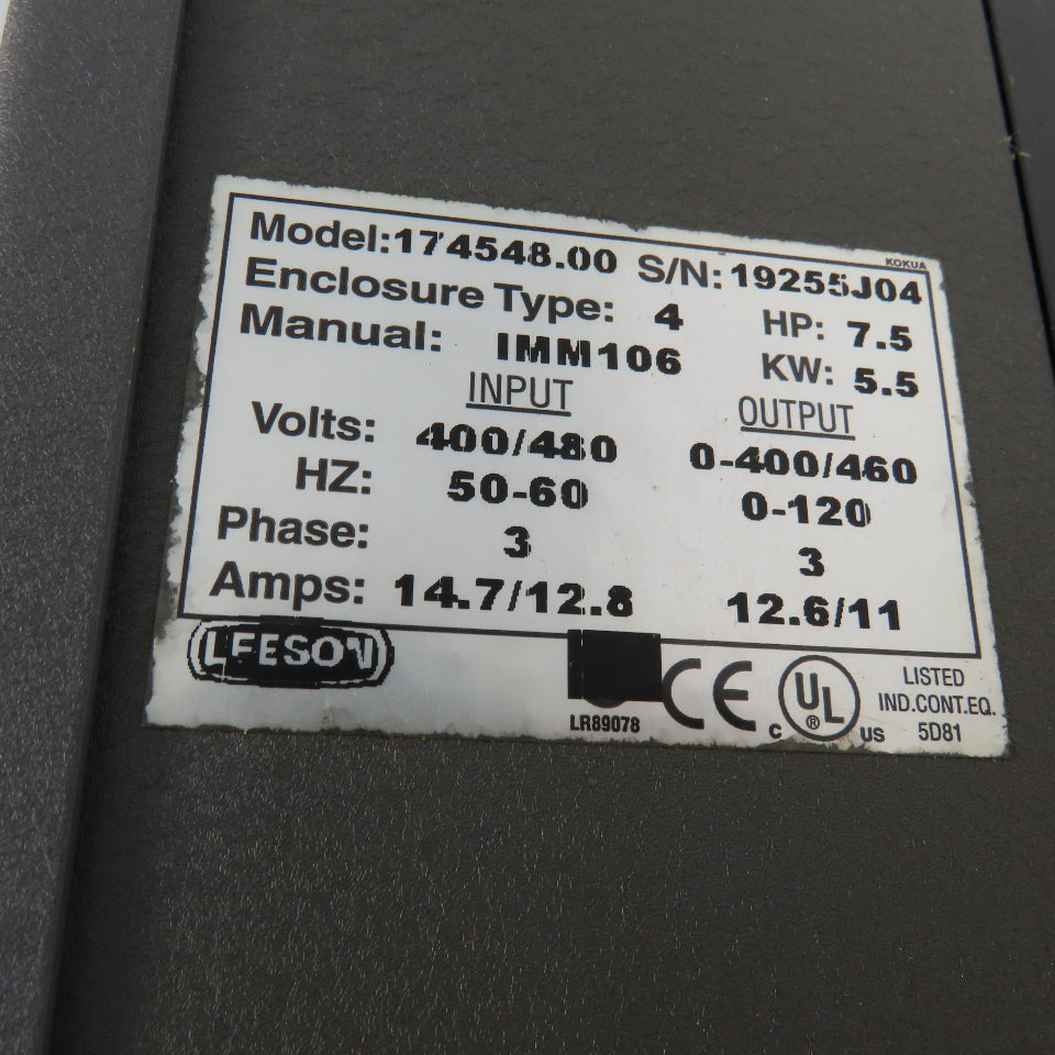 Leeson 174548.00 400/480V AC Speed Drive 0-400/460V 0-120Hz 7.5Hp Output