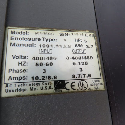 AC Tech M1450C 400/480V 3Ph Input Speed Control Drive 0-400/460V 0-120Hz 5Hp