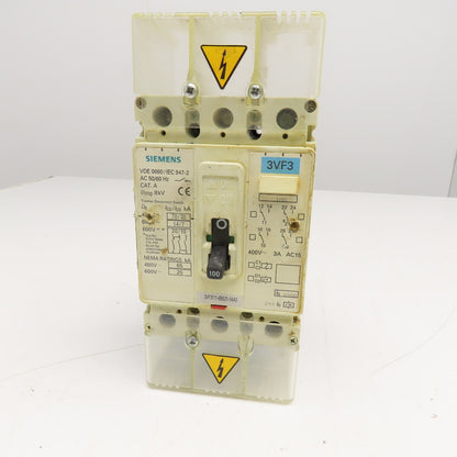 Siemens 3VF3111-6BS31-0AA0 100A 600V 3 Pole Circuit Breaker