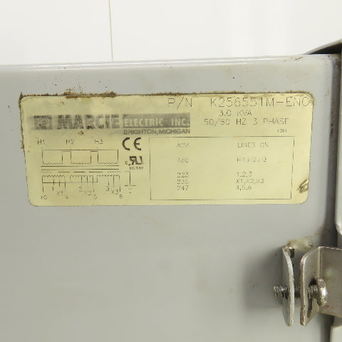 Marcie K256551M-ENC 3kVA 3PHTransformer HV 480V LV 223/235/247V 50/60HZ Tested