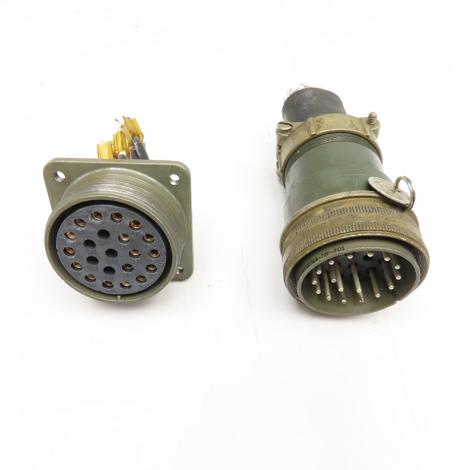 Veam TLC2Q36A-22S-F01 36A-22 22 Position Circular Connector Male/Female Set