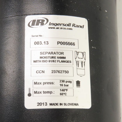Ingersoll Rand 23762750 Moisture Separator 230 PSIG Max 2.5" Flanged Ports 64mm