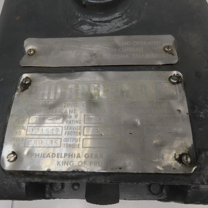 Philadelphia 7HP-2 6.2:1 Ratio 40Hp 282RPM Parallel Gear Reducer