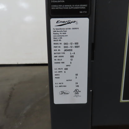 Enersys EH3-12-900 Enforcer 24V DC 145A Battery Charger 480V 3PH 900AH 12-Cell