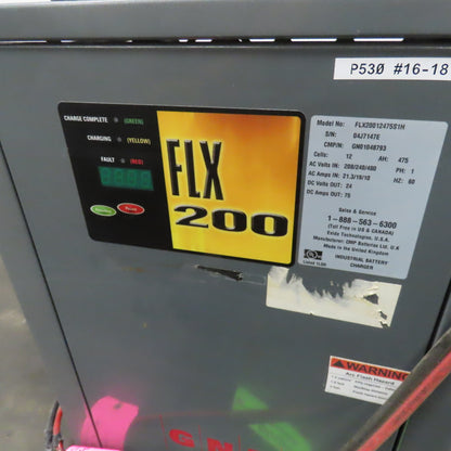 GNB FLX20012475S1H 24V DC 75A Battery Charger 475AH 12-Cell 208-240/480V 1PH