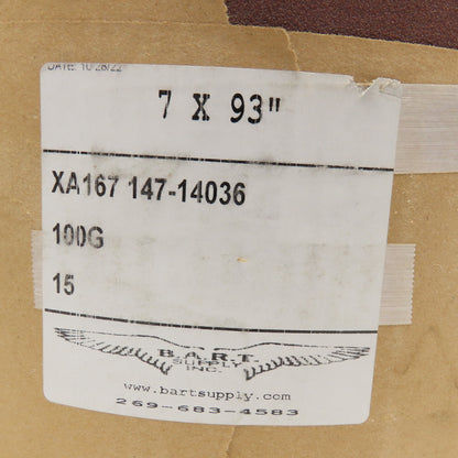 Deerfos 7" x 93" Aluminum Oxide Sanding Belt 100 Grit Lot Of 15