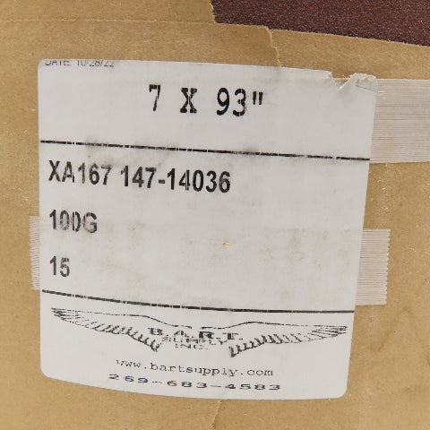 Deerfos 7" x 93" Aluminum Oxide Sanding Belt 100 Grit Lot Of 15