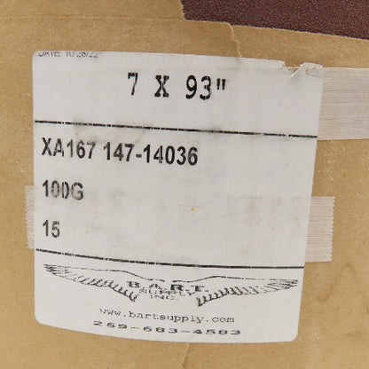 Deerfos 7" x 93" Aluminum Oxide Sanding Belt 100 Grit Lot Of 15