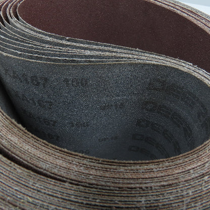 Deerfos 7" x 93" Aluminum Oxide Sanding Belt 100 Grit Lot Of 13