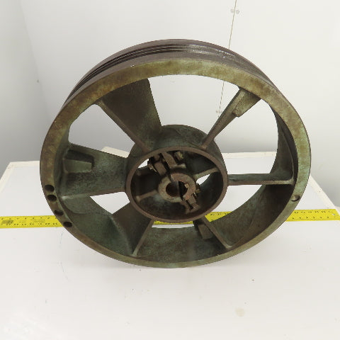 Quincy 8297-1R 23-1/2" OD Cast Iron Air Compressor Flywheel 3-Groove 1.9" Bore