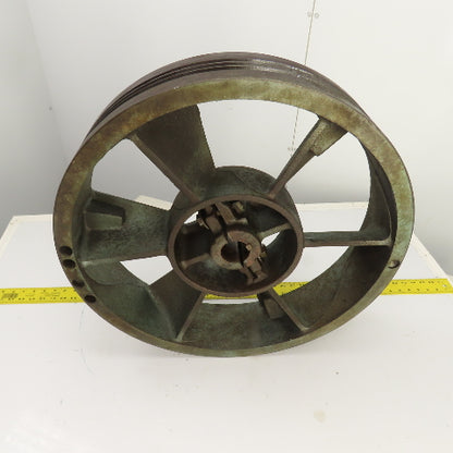 Quincy 8297-1R 23-1/2" OD Cast Iron Air Compressor Flywheel 3-Groove 1.9" Bore