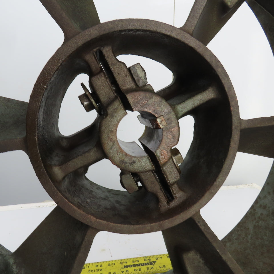 Quincy 8297-1R 23-1/2" OD Cast Iron Air Compressor Flywheel 3-Groove 1.9" Bore