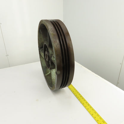 Quincy 8297-1R 23-1/2" OD Cast Iron Air Compressor Flywheel 3-Groove 1.9" Bore