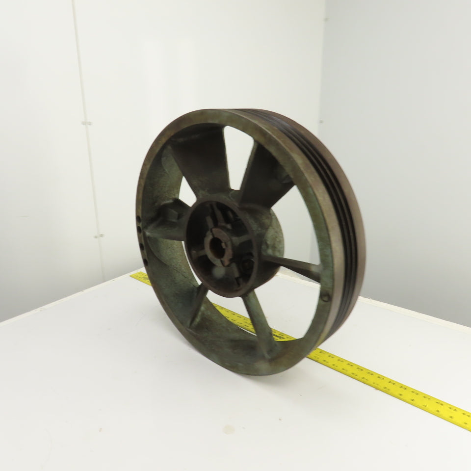 Quincy 8297-1R 23-1/2" OD Cast Iron Air Compressor Flywheel 3-Groove 1.9" Bore