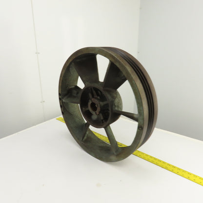 Quincy 8297-1R 23-1/2" OD Cast Iron Air Compressor Flywheel 3-Groove 1.9" Bore