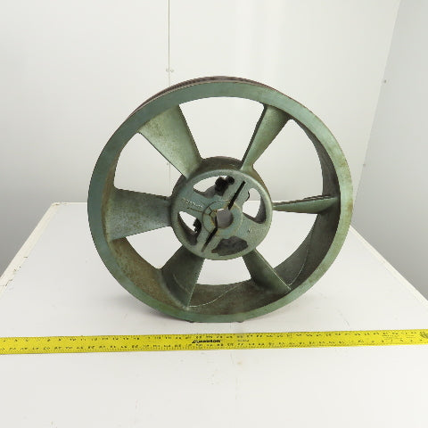 Quincy 8297-1R 23-1/2" OD Cast Iron Air Compressor Flywheel 3-Groove 1.9" Bore