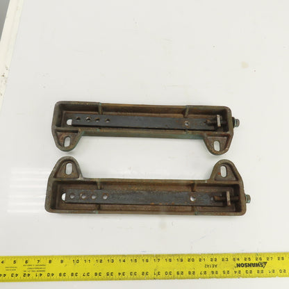 Cast Iron 254T Adjustable Pulley Motor Frame Base Heavy Duty17-1/2" OAL Set Of 2
