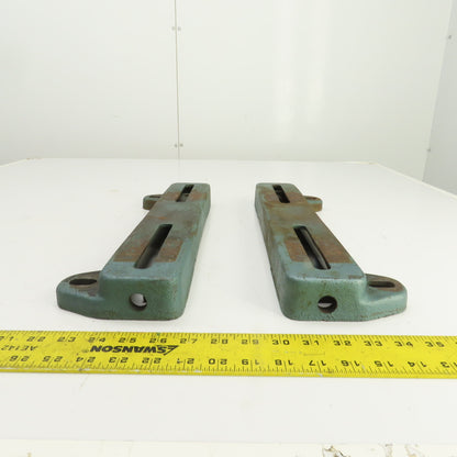 Cast Iron 254T Adjustable Pulley Motor Frame Base Heavy Duty17-1/2" OAL Set Of 2